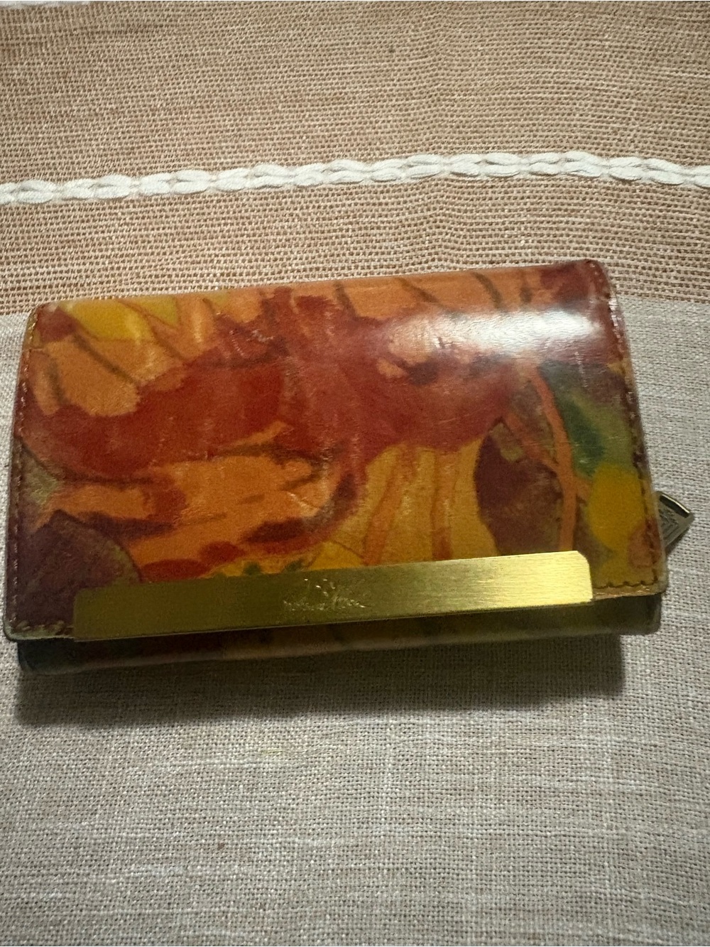 Patricia Nash Leather Cametti Trifold Wallet Bloom Romance